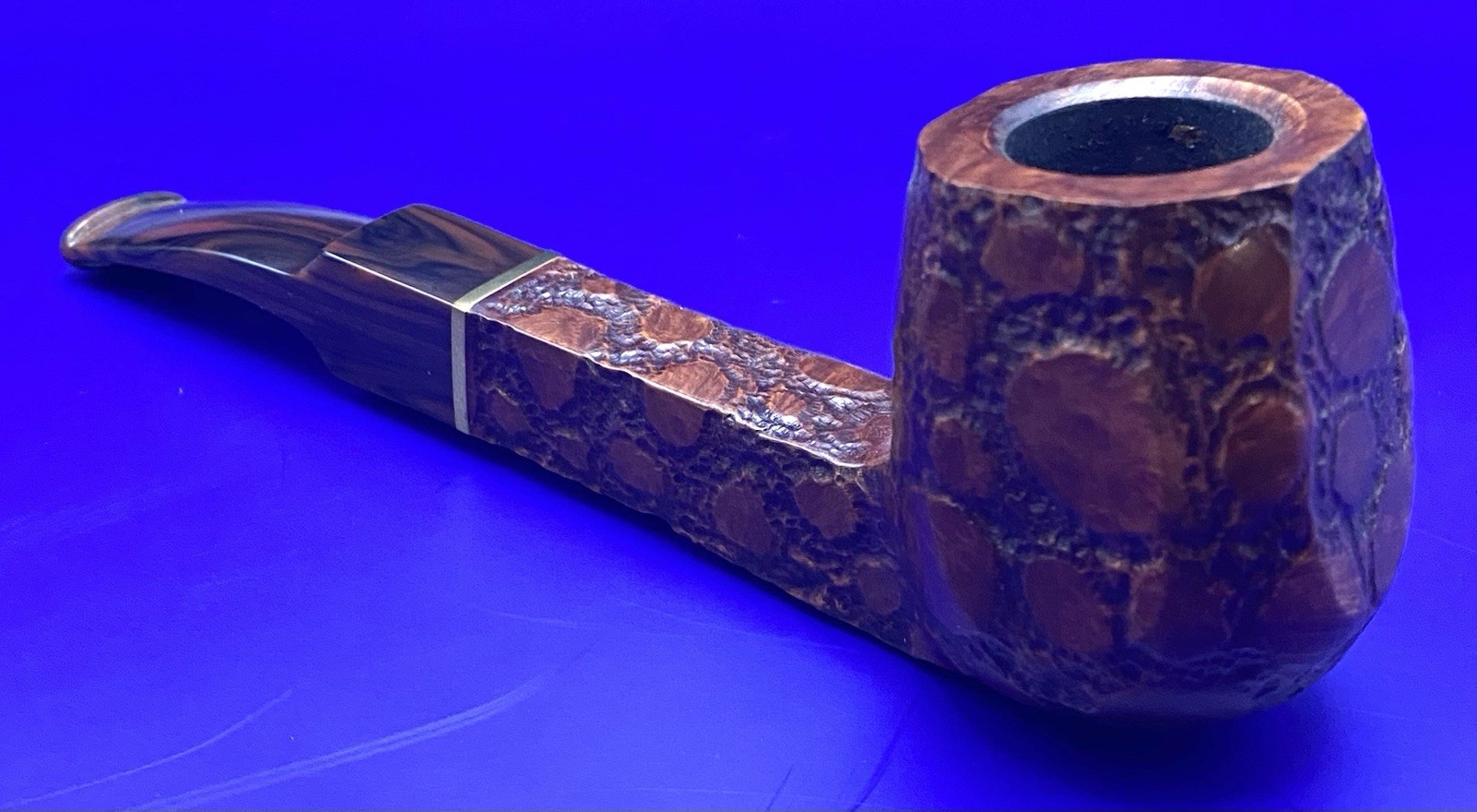 Savinelli Alligator Brown 316KS 6mm estate bent Dublin pipe w/ box