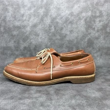 Allen Edmonds Clipper Deck Boat Shoes Loafers Brown Leather Size 11 C FAIR COND.