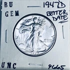 1947 D BU GEM LIBERTY WALKING SILVER HALF UNC MS+++ U.S. MINT RARE COIN 9665