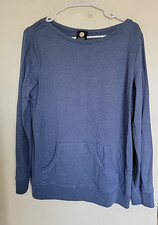 Jones New York Blue Sweatshirt Womens Large Long Sleeve Hand Pockets
