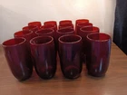 Vtg-1940s Anchor Hocking Royal Ruby Roly Poly Red Glass 5” Tumbler-Set Of 16