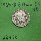 1938-D Buffalo 🦬 Indian Head Nickel 5c Vf Very Fine