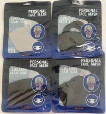 Face Mask Black  Gray Adult  Child Reusable Washable 4 Sealed  New in Package