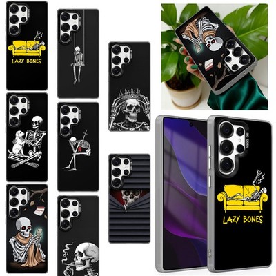 For Samsung S26+ S25 Ultra S24 S23 Skeleton Dark Style Shockproof Case IMD Cover