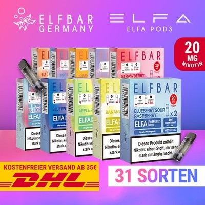 ELFBAR ELFA Pods 20mg - alle Sorten - original ELF BAR Pod System 