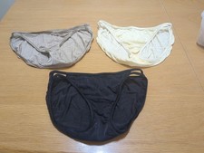 3 pairs VANITY FAIR String Bikini ILLUMINATION 18108 Panty Solid Colors Sz M/6