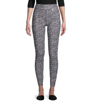 Michael Kors Stretch Pull On Skinny Pants Marled Black White Logo Sz M(30) X 28''