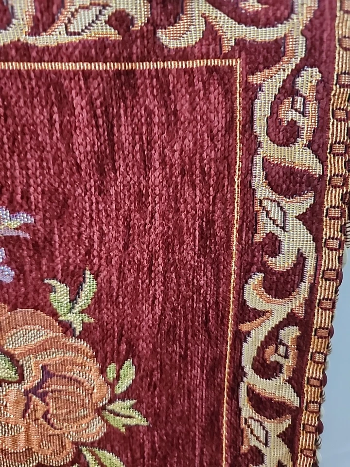 Juego de 5 fundas de almohada bordadas florales rojas y doradas decoración del hogar 16" Foto 3 de 4