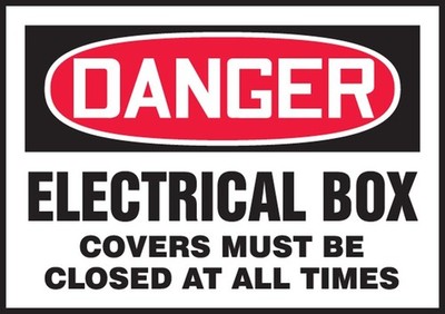 Accuform LELC011XVE Adhesive Dura-Vinyl Safety Label, Legend ''Danger Electric...