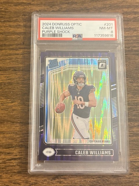 2024 Caleb Williams Donruss Optic Purple RC PSA 8 Rated Rookie NM MT!