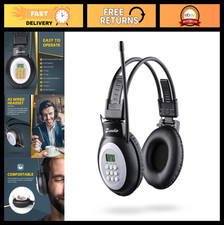FM Stereo Headphone Radio Receiver, Wireless Headset with Built-in FM Tuner
