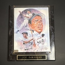 Joe DiMaggio New York Yankees Autographed Photo/Print Plaque COA