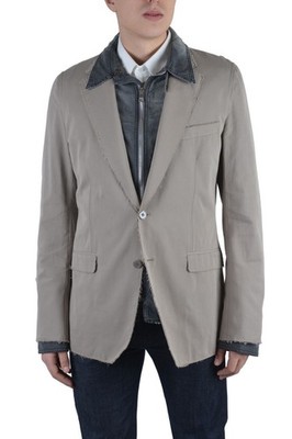 Dolce & Gabbana Men's Beige Blazer With Built-In Jacket Size US S M L XL