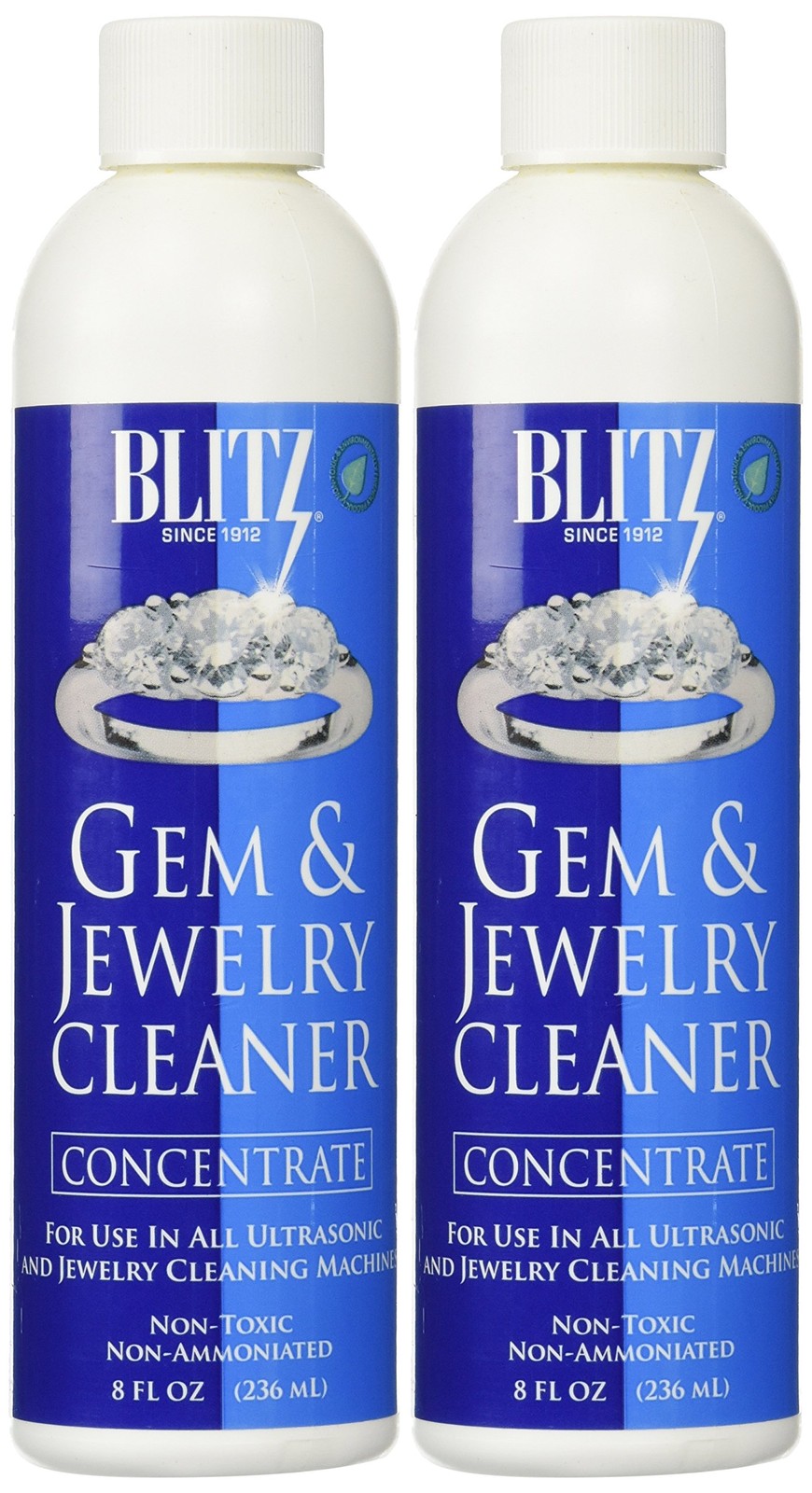 Gem & Jewelry Cleaner Liquid Concentrate for Gold, Silver, Platinum Jewelry P...