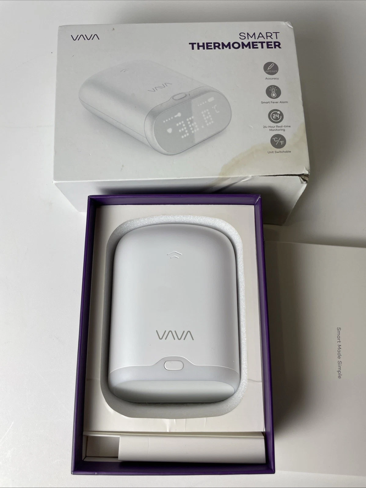 VAVA VA-IH008 Smart Baby Thermometer Wireless Bluetooth Temp Monitor White
Opens in a new window or