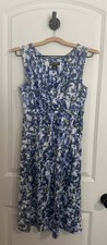 Eddie Bauer  Midi Sleeveless Dress Crossover Floral Summer Beach Coastal XS