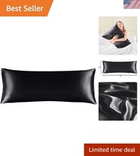 New Satin Body Pillow Cover Black 20x54