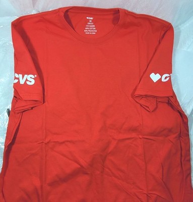 HPI Adult Unisex Red CVS Pharmacy Heart Employee Uniform T-Shirt - Choose M or L