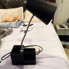 Black Adjustable Gooseneck Desk Lamp w/ Organizer Base, 2 AC Outlets, USB — photo 3