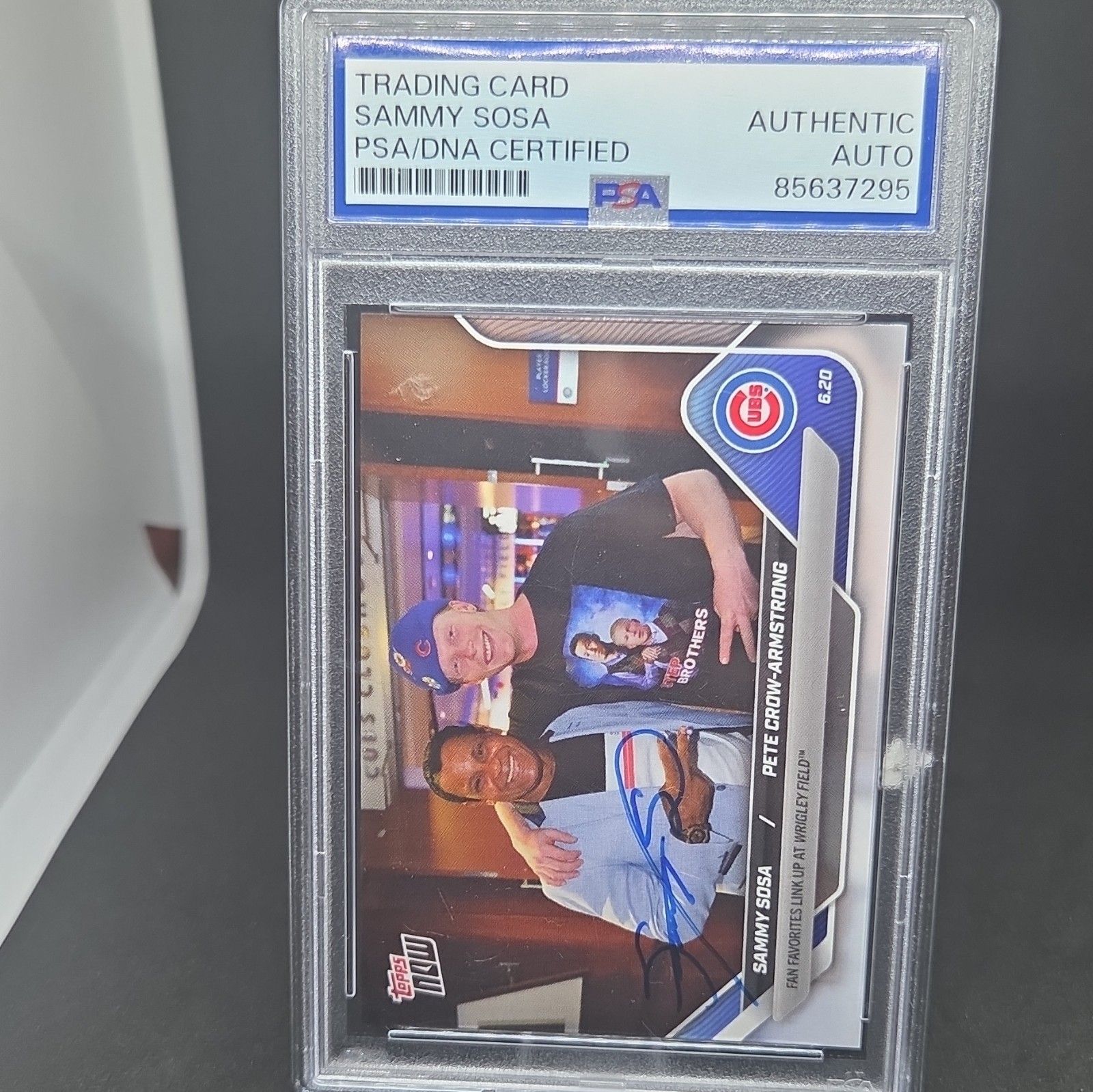 Topps Now 2025 #324 Sammy Sosa/Pete Crow-Armstrong Auto PSA 85637295 view 4