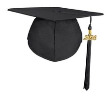 Matte Graduation Cap 2025 and Adult Graduation hat for High Black 2026 Tassel