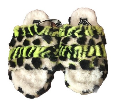 Wmn s Size 6 UGG Key Lime Fluff Yeah Animalia Sling Back  Slippers