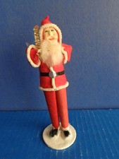 VINTAGE 6.5" ANTIQUE SANTA CLAUS FIGURE- CLAY OR COMPO FACE- JAPAN- 1930s