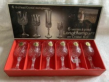 CRISTAL d'ARQUES Longchamp n.7 in scatola - SEI bicchieri con stelo in cristallo al piombo - 6cl.