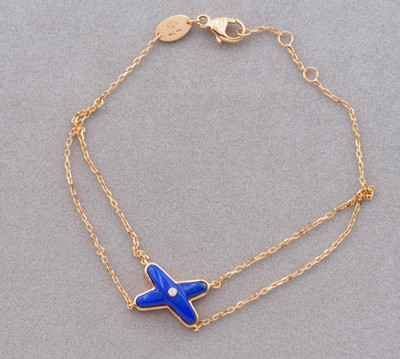 Chaumet Jeux de Liens Lapislazuli Diamant 18 Karat Roségold Kette Armband Arm...