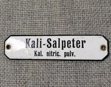 Salpeter Emaille Porzellan Schild Apotheke vintage