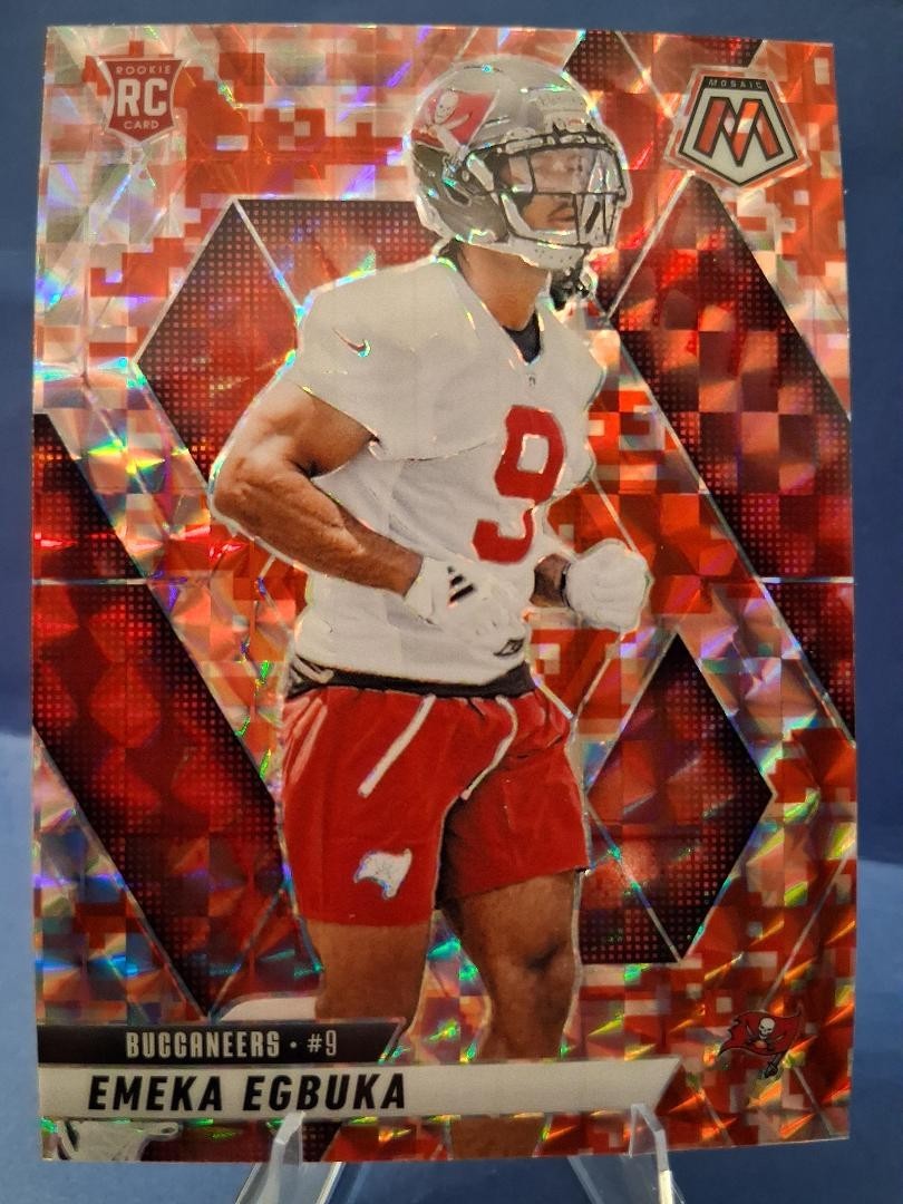 2025 Panini Mosaic - Emeka Egbuka #376 - Camo Red Mosaic Prizm - TB Buccaneers