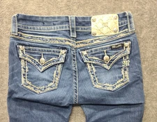 Miss Me Jeans 26x30 Skinny Fit Mid Rise Ankle Distressed Stretch Cowgirl
