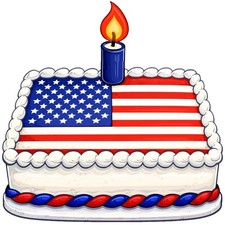 30 Custom American Birthday Cake Personalized Address Labels