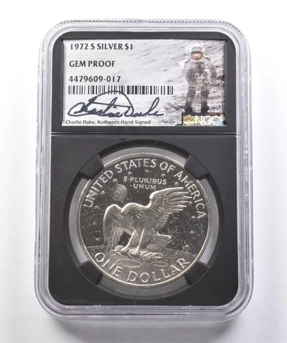 1972-S Eisenhower $1 Silver Charlie Duke Gem Proof NGC *2984