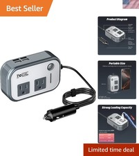 200W Car Power Inverter with 4 USB Ports - Compact  Safe Charging Adapter
