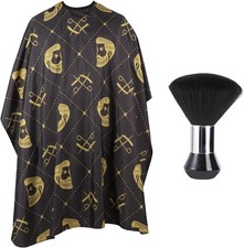 Professional Hair Cutting Cape with Neck Duster Brush, Waterproof Salon Barber C