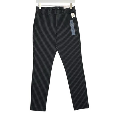 Old Navy Womens Size 2 High-Waisted Pixie Skinny Ankle Pants Charcoal Pinstripe