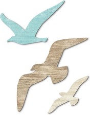 3Pcs Wood Seagull Wall Decor Wooden Beach Wall Decor Coastal Theme Wall Art Seag