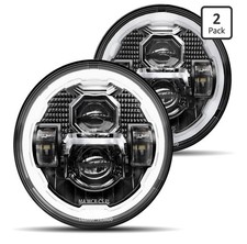 HWSTAR Pair New 1000 Bright Anti-glare 7 Inch Halo Led Headlights Round Comp...