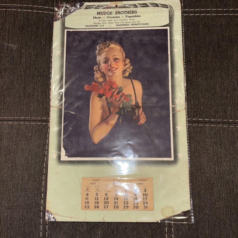 1948 Mudge Brothers Groceries Calendar. Mansfield, Pennsylvania.