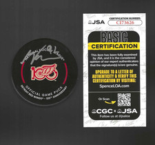 Marco Kasper Signed Detroit Red Wings Centennial 100th Game Puck JSA COA