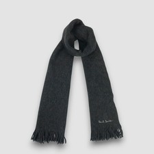 Vintage Paul Smith Wool Scarf Preppy Muffler Ribbed Knit Neck Winter Scarves