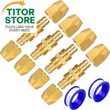 4PCS Soild Brass Air Reusable Hose Splicer For 4 Pack 1/4 Inch, Bronze 