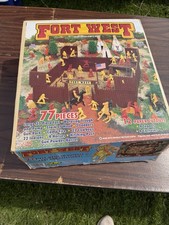 Tim Mee Toys Vintage Fort West Western Outpost 77 Piece Plastic Play Set