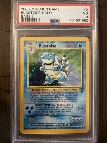 Psa3 Base Set 2 Holo Blastoise Pokémon