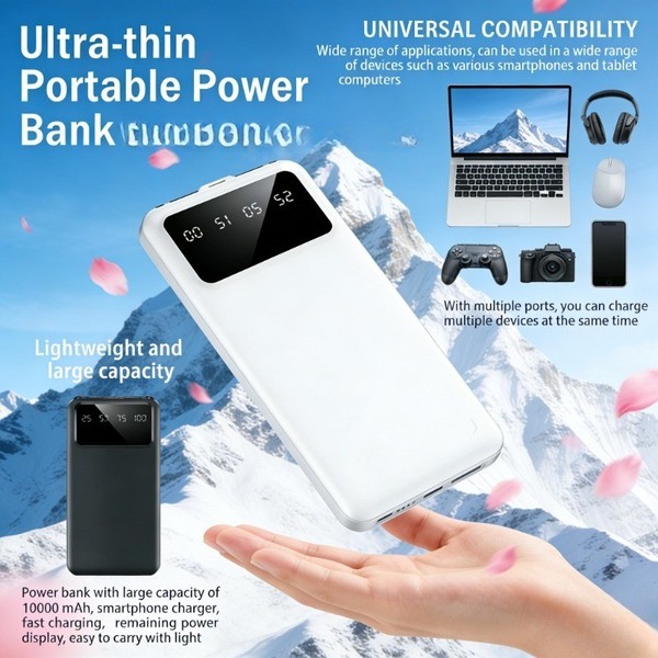 Batería Externa Portátil De 10000mAh Con Linterna Integrada Para Cargar El móvil