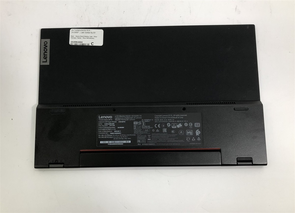 Lenovo ThinkVision M14 14インチモニター Amazon.com: Lenovo ThinkVision M14 14