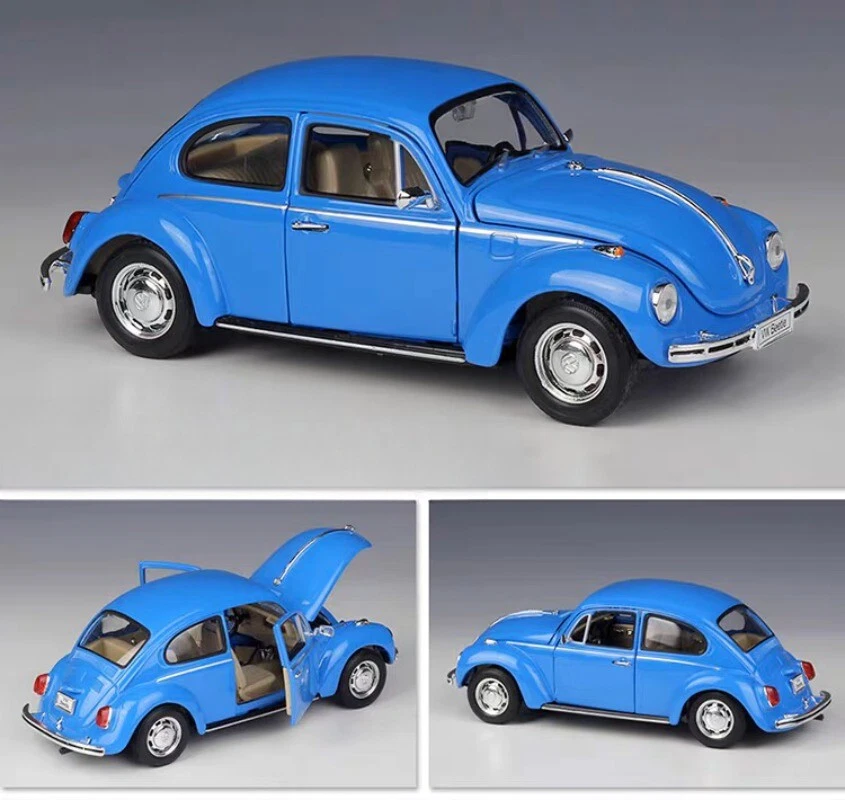 1:24 Scale Volkswagen Classic Beetle Blue Metal Car Model Toys Ornament GIFT - Image 2 of 3