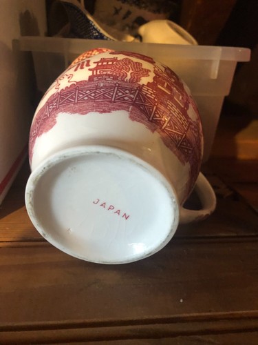 Vintage Creamer Red Willow Transferware Japan - Picture 10 of 12