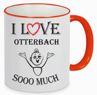 Kaffetasse I Love Otterbach so Much Kaffee Becher Tasse Liebe Rot 141148